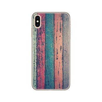 Funda Gel Tpu Iphone Xs Max Diseño Madera 10