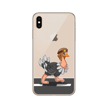 Funda Gel Transparente Iphone Xs Max Diseño Avestruz