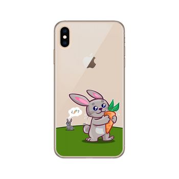 Funda Gel Transparente Iphone Xs Max Diseño Conejo