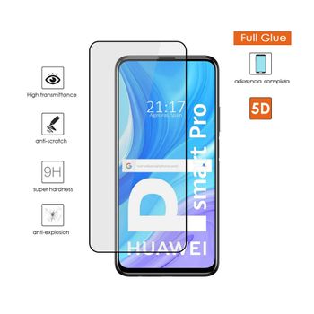 Protector Cristal Templado Completo 5d Full Glue Negro Huawei P Smart Pro Vidrio