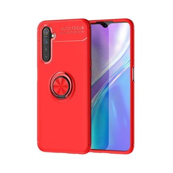 Funda Magnetica Soporte Con Anillo Giratorio 360 Realme 6 Pro Roja