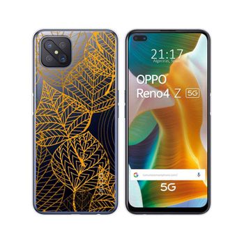 Funda Gel Transparente Oppo Reno 4z 5g Diseño Hojas