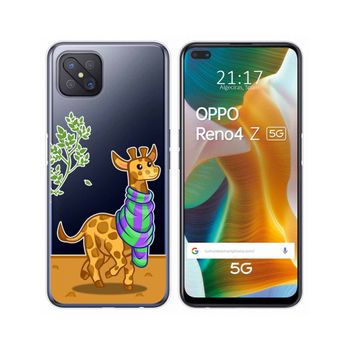 Funda Gel Transparente Oppo Reno 4z 5g Diseño Jirafa