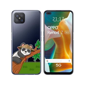 Funda Gel Transparente Oppo Reno 4z 5g Diseño Panda