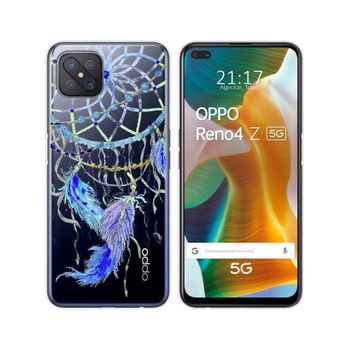 Funda Gel Transparente Oppo Reno 4z 5g Diseño Plumas