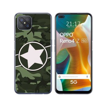 Funda Gel Tpu Oppo Reno 4z 5g Diseño Camuflaje 01