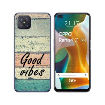 Funda Gel Tpu Oppo Reno 4z 5g Diseño Madera 01