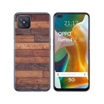 Funda Gel Tpu Oppo Reno 4z 5g Diseño Madera 03