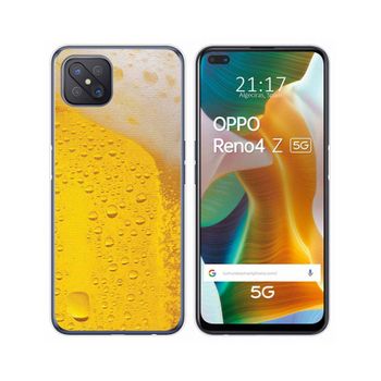 Funda Gel Tpu Oppo Reno 4z 5g Diseño Cerveza