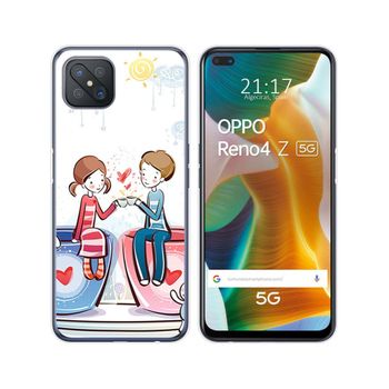 Funda Gel Tpu Oppo Reno 4z 5g Diseño Café