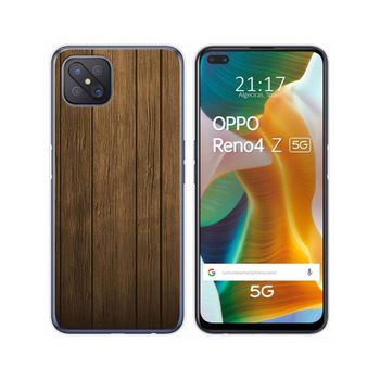 Funda Gel Tpu Oppo Reno 4z 5g Diseño Madera