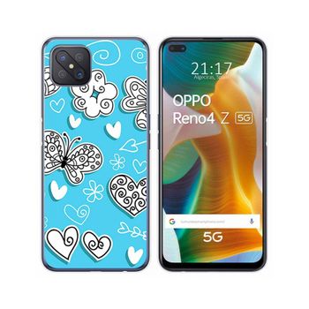 Funda Gel Tpu Oppo Reno 4z 5g Diseño Mariposas