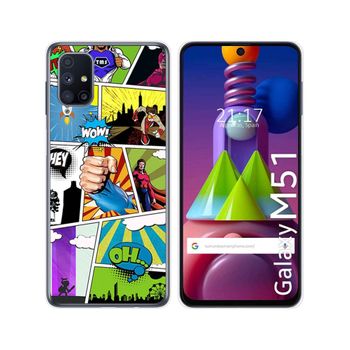 Funda Gel Tpu Samsung Galaxy M51 Diseño Comic