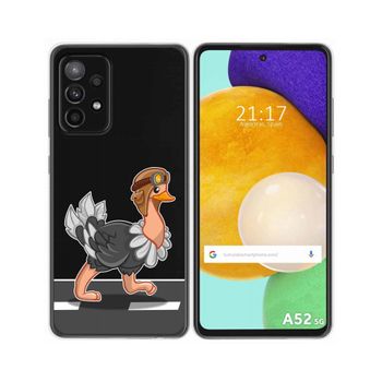 Funda Gel Transparente Samsung Galaxy A52 / A52 5g / A52s 5g Diseño Avestruz