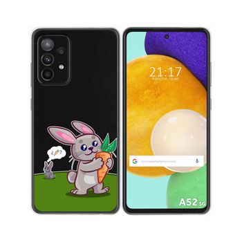 Funda Gel Transparente Samsung Galaxy A52 / A52 5g / A52s 5g Diseño Conejo