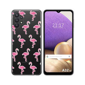 Funda Gel Transparente Samsung Galaxy A32 5g Diseño Flamenco