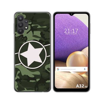 Funda Gel Tpu Samsung Galaxy A32 5g Diseño Camuflaje 01