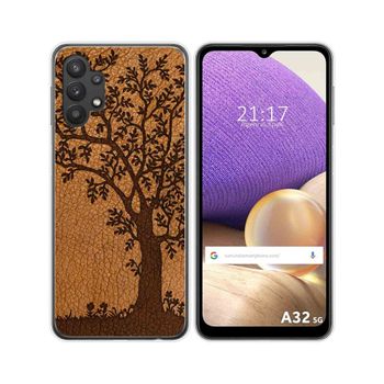 Funda Gel Tpu Samsung Galaxy A32 5g Diseño Cuero 03