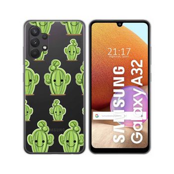 Funda Gel Transparente Samsung Galaxy A32 4g Diseño Cactus