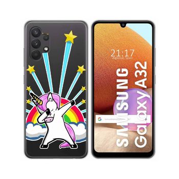 Funda Gel Transparente Samsung Galaxy A32 4g Diseño Unicornio