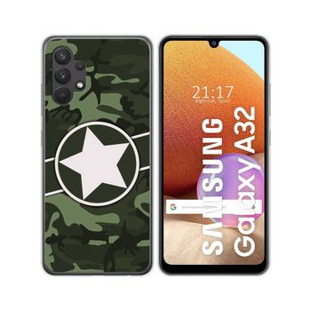 Funda Gel Tpu Samsung Galaxy A32 4g Diseño Camuflaje 01