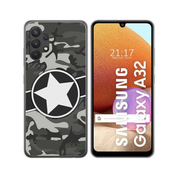 Funda Gel Tpu Samsung Galaxy A32 4g Diseño Camuflaje 02