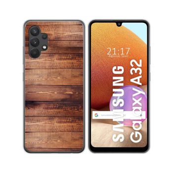 Funda Gel Tpu Samsung Galaxy A32 4g Diseño Madera 02