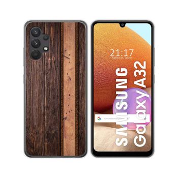 Funda Gel Tpu Samsung Galaxy A32 4g Diseño Madera 05