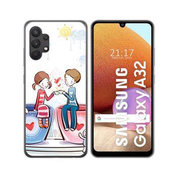 Funda Gel Tpu Samsung Galaxy A32 4g Diseño Café