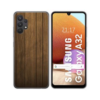 Funda Gel Tpu Samsung Galaxy A32 4g Diseño Madera