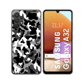 Funda Gel Tpu Samsung Galaxy A32 4g Diseño Snow Camuflaje