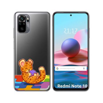 Funda Gel Transparente Xiaomi Redmi Note 10 / 10s Diseño Leopardo