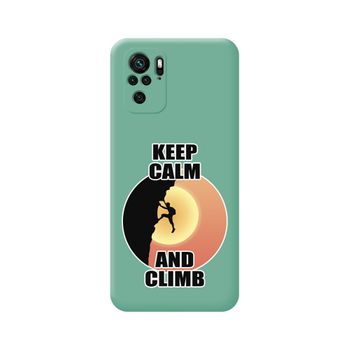 Funda Silicona Líquida Verde Xiaomi Redmi Note 10 / 10s Diseño Hombre Escalada