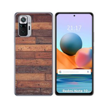 Funda Gel Tpu Xiaomi Redmi Note 10 Pro Diseño Madera 03