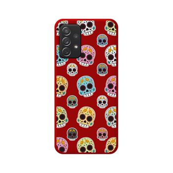 Funda Silicona Líquida Roja Samsung Galaxy A52 / A52 5g / A52s 5g Diseño Catrina