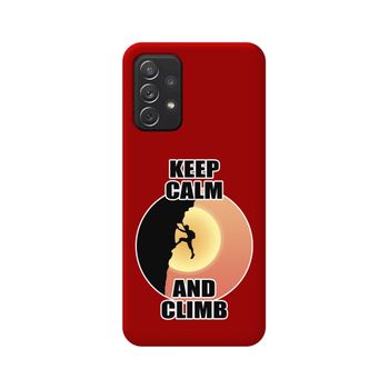 Funda Silicona Líquida Roja Samsung Galaxy A52 / A52 5g / A52s 5g Diseño Hombre Escalada