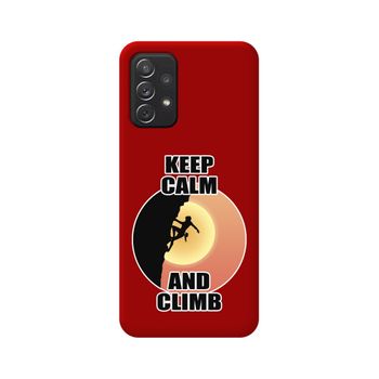 Funda Silicona Líquida Roja Samsung Galaxy A52 / A52 5g / A52s 5g Diseño Mujer Escalada