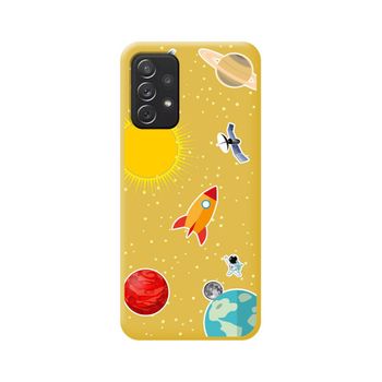 Funda Silicona Líquida Amarilla Samsung Galaxy A52 / A52 5g / A52s 5g Diseño Espacio