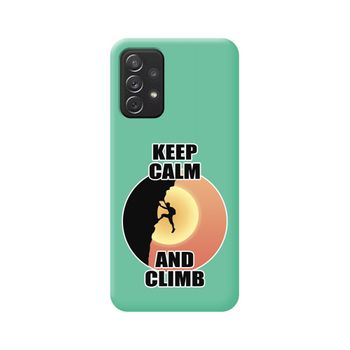 Funda Silicona Líquida Verde Samsung Galaxy A52 / A52 5g / A52s 5g Diseño Hombre Escalada