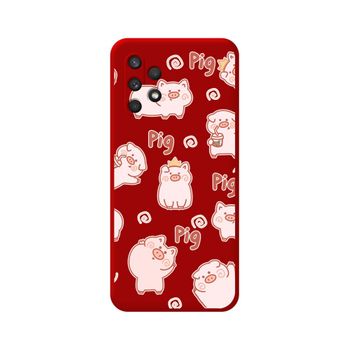 Funda Silicona Líquida Roja Samsung Galaxy A32 4g Diseño Cerdos