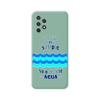 Funda Silicona Líquida Verde Samsung Galaxy A32 4g Diseño Agua