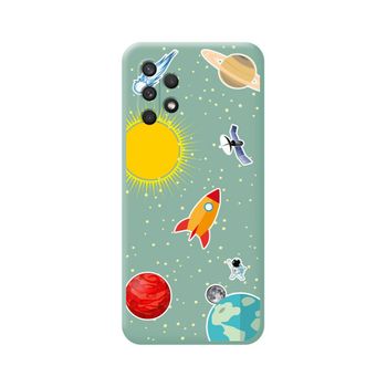 Funda Silicona Líquida Verde Samsung Galaxy A32 4g Diseño Espacio