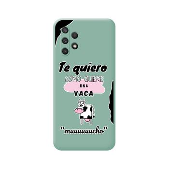 Funda Silicona Líquida Verde Samsung Galaxy A32 4g Diseño Vaca