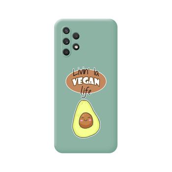 Funda Silicona Líquida Verde Samsung Galaxy A32 4g Diseño Vegan Life