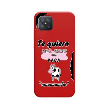 Funda Silicona Líquida Roja Oppo Reno 4z 5g Diseño Vaca