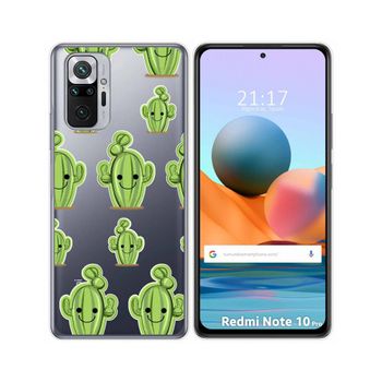 Funda Gel Transparente Xiaomi Redmi Note 10 Pro Diseño Cactus