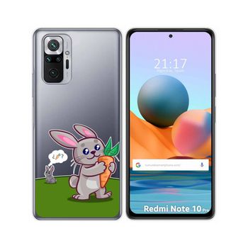 Funda Gel Transparente Xiaomi Redmi Note 10 Pro Diseño Conejo