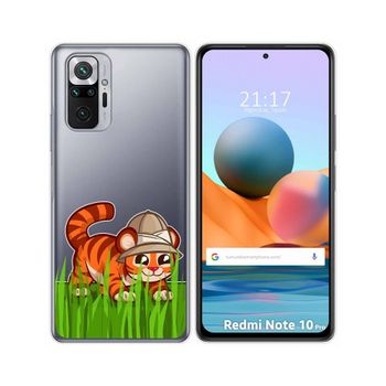 Funda Gel Transparente Xiaomi Redmi Note 10 Pro Diseño Tigre