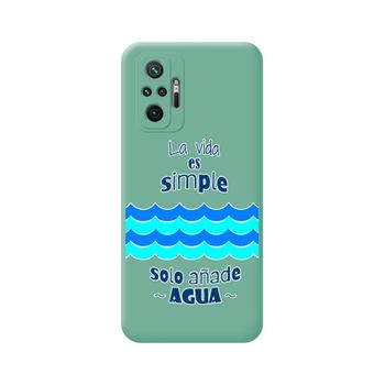 Funda Silicona Líquida Verde Xiaomi Redmi Note 10 Pro Diseño Agua