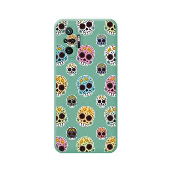 Funda Silicona Líquida Verde Xiaomi Redmi Note 10 Pro Diseño Catrina